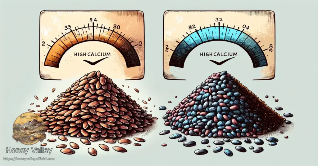 Which seed has a higher calcium content - flaxseeds or chia seeds?